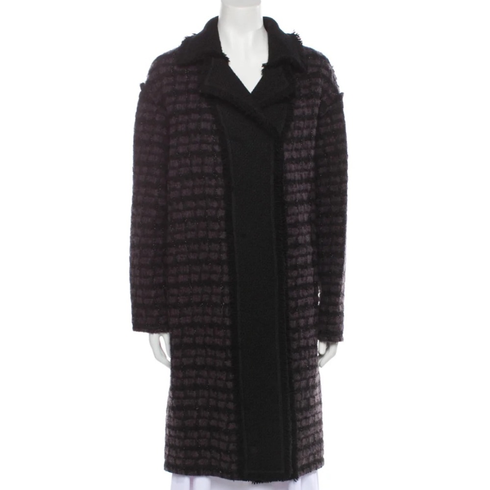amelia toro Black and Purple Teddy Wool Jacket